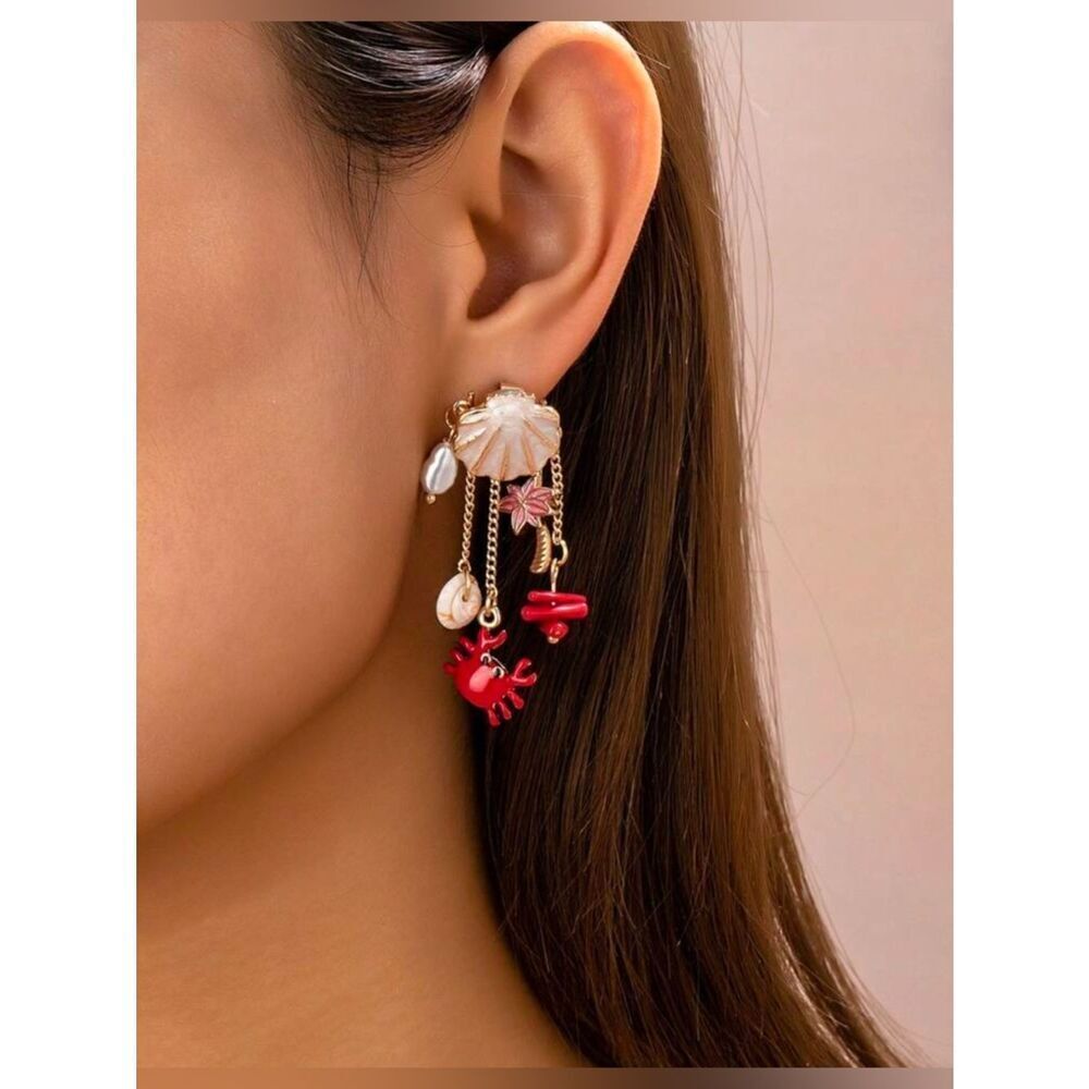 Crab dangle earrings S1343
